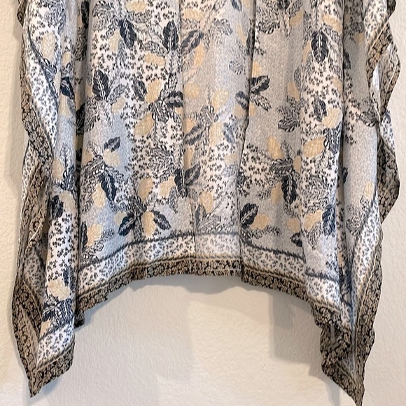 Japna Women’s Kimono Cardigan One Size White Mix Paisley Floral Open Front Boho - Picture 7 of 11